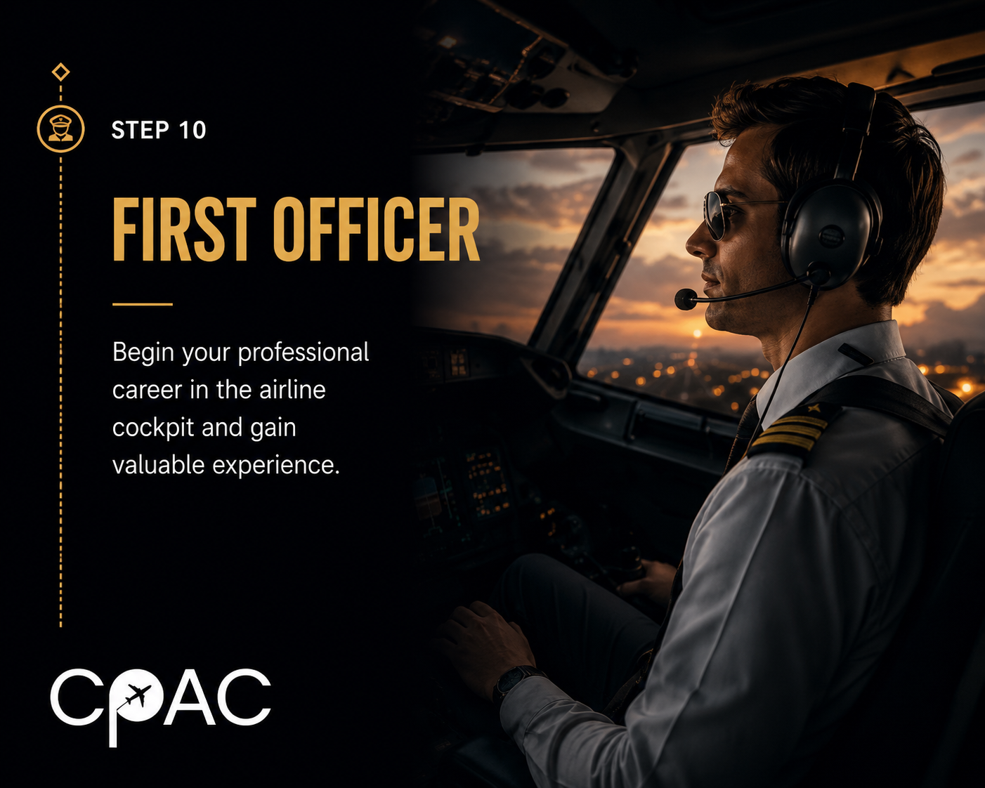 Step 10 First Officer stage in airline pilot career path India