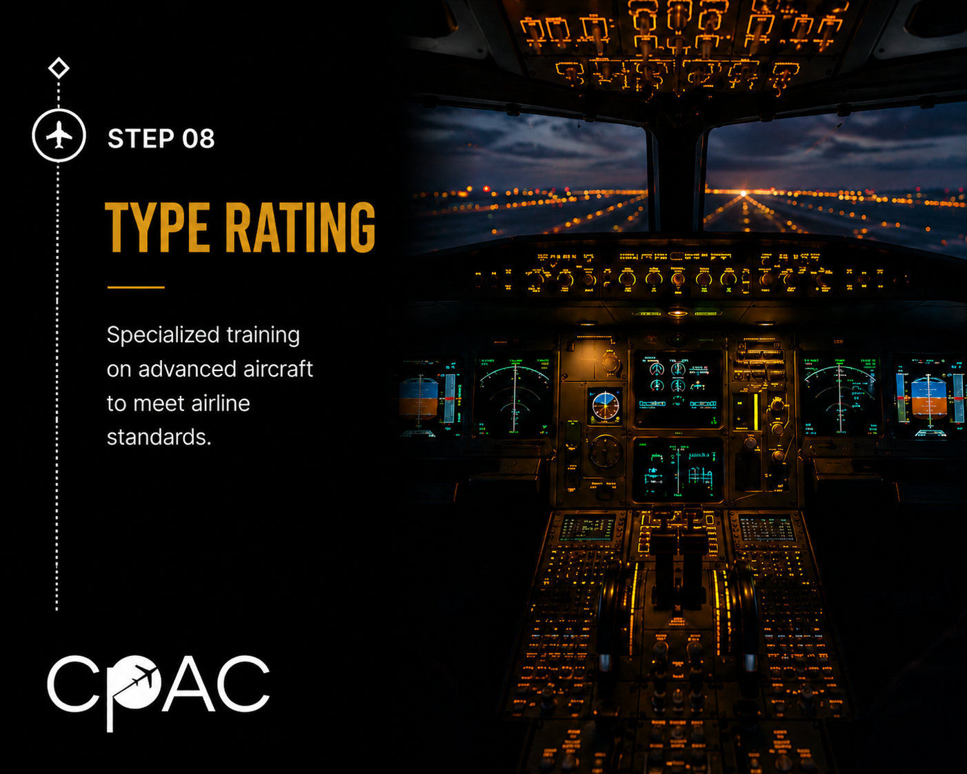 Step 8 type rating after CPL for airline pilot career in India