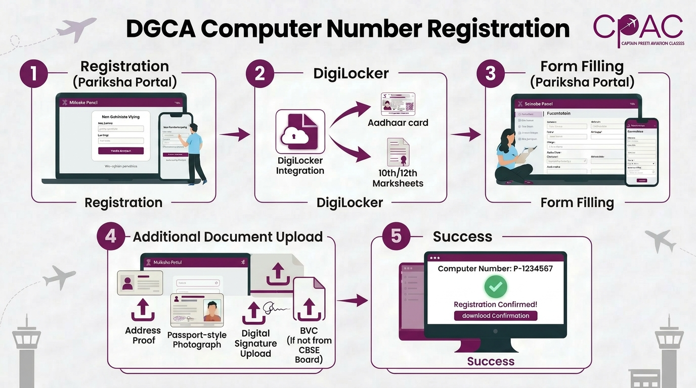 DGCA Computer Number registration process guidance visual